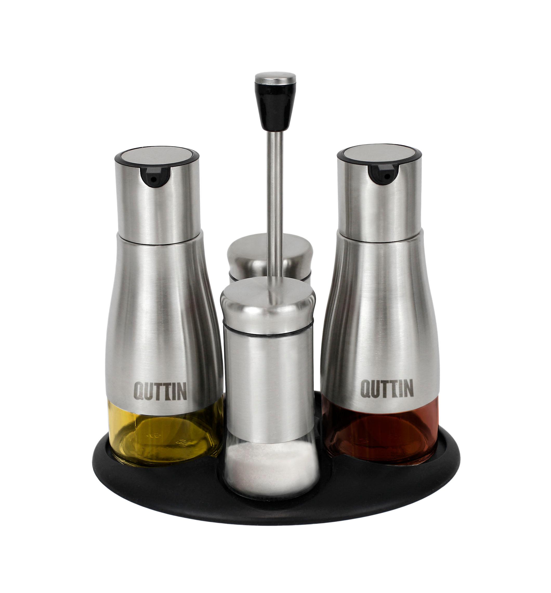 Set olivieră Ti QT - străveziu/culoare inox, Basics, plastic/sticlă (22/23/16cm)