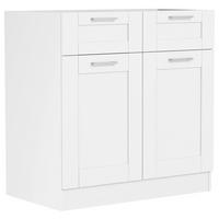 KÜCHENUNTERSCHRANK COLURA - Weiss/Silberfarben, Trend, Holzwerkstoff/Kunststoff (80/82/46cm) - MID.YOU