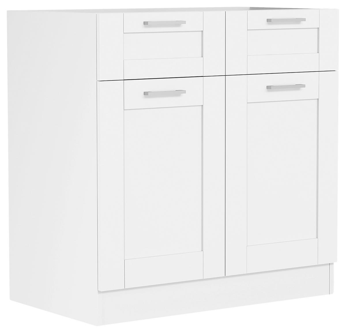 KÜCHENUNTERSCHRANK COLURA - Weiss/Silberfarben, Trend, Holzwerkstoff/Kunststoff (80/82/46cm) - MID.YOU