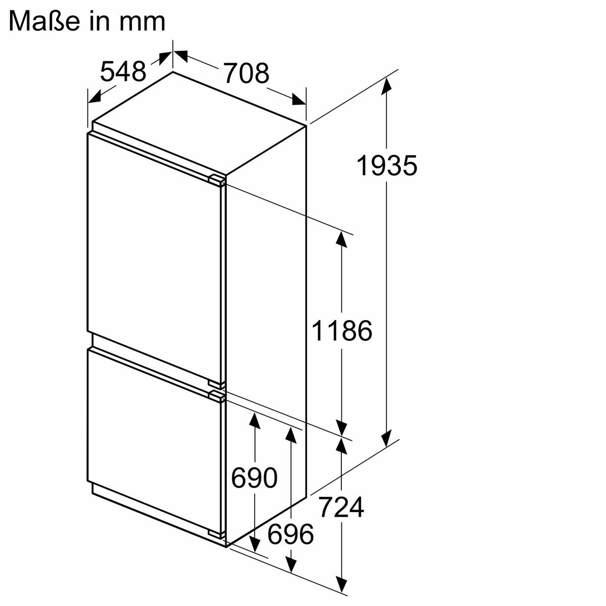 Kühl-Gefrier-Kombination KB96NVFE1 - Weiß, MODERN, Metall (70,8/193,5/54,8cm) - Siemens