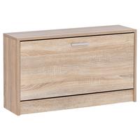 Schuhkipper Zoey ca.80x47x24cm Sonoma Eiche - Silberfarben/Weiß, KONVENTIONELL, Holzwerkstoff/Metall (80/47/24cm) - MID.YOU