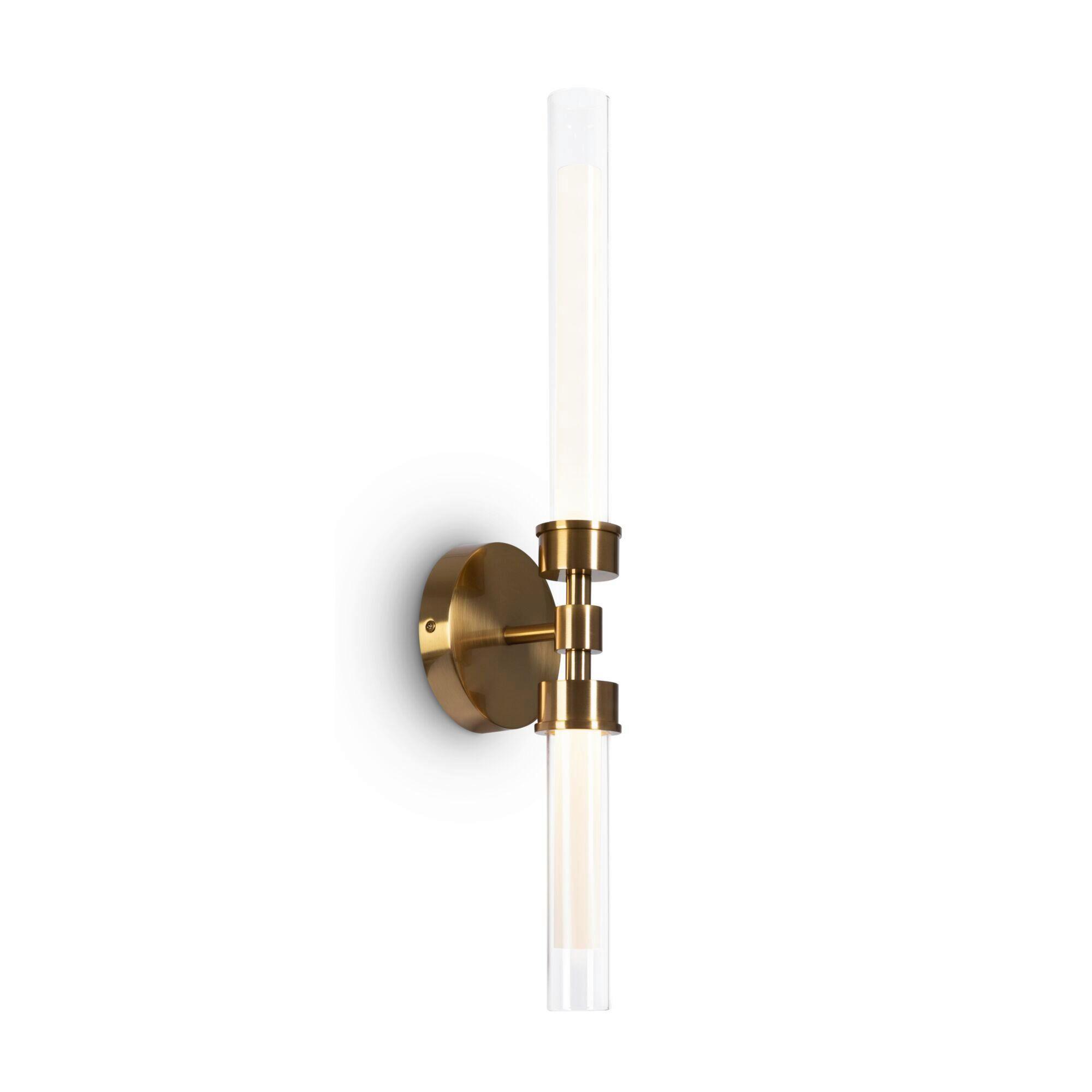 Wandleuchte Stelo Messingfarben max. 7 Watt - couleur laiton/transparent, Trend, métal/verre (56,6/12/10,8cm) - MAYTONI