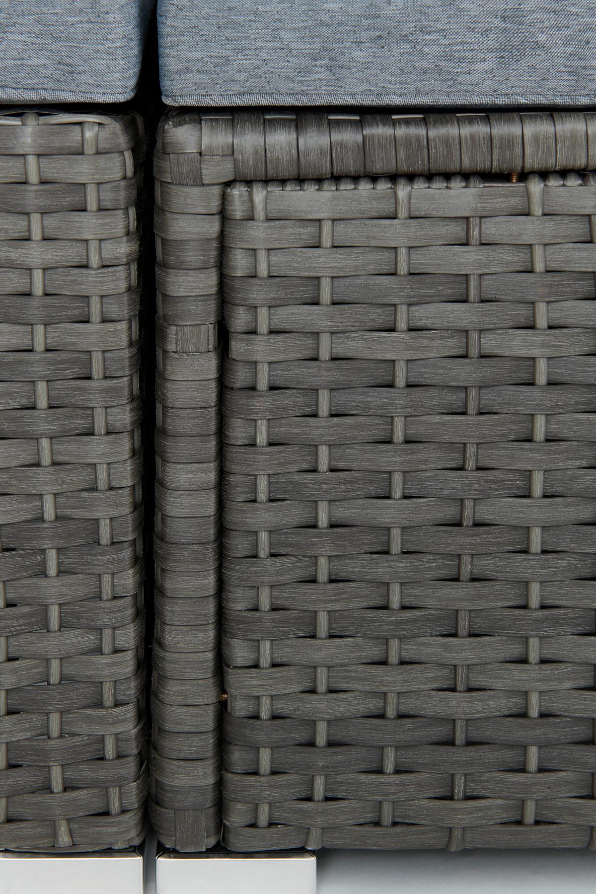 Lounge Garnitura Almeria, Siva, 5-Delni Set - siva, Moderno, kovina/umetna masa