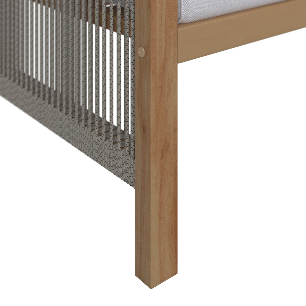 Loungegarnitur Effie Hellgrau Holz/Textil - Hellgrau, Modern, Holz/Kunststoff (124/64,5/63,5cm) - Bessagi Garden