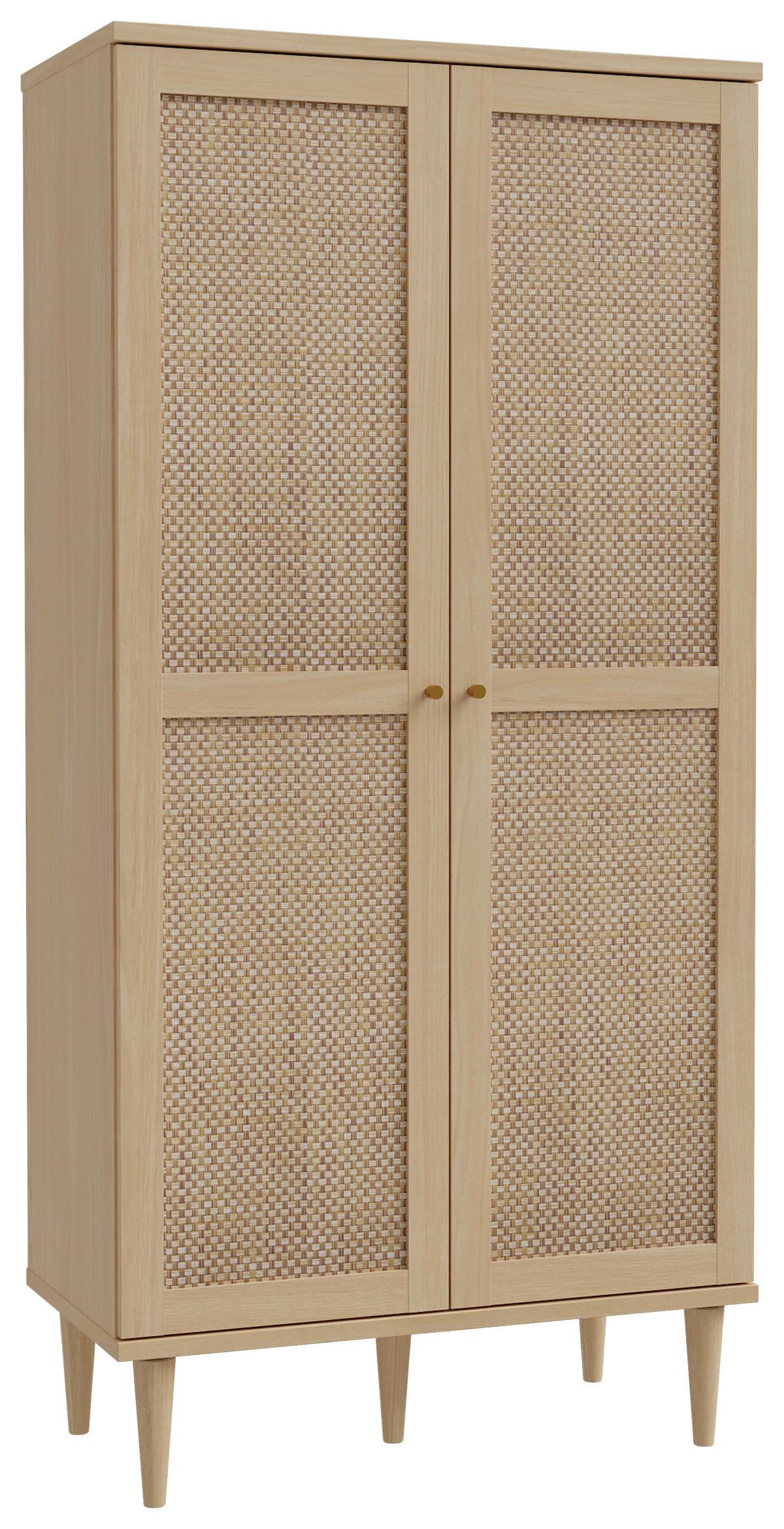 Ormar Calasetta - boje hrasta/zlatne boje, Natur, drvni materijal/metal (80,1/166,6/41,4cm) - Premium Living