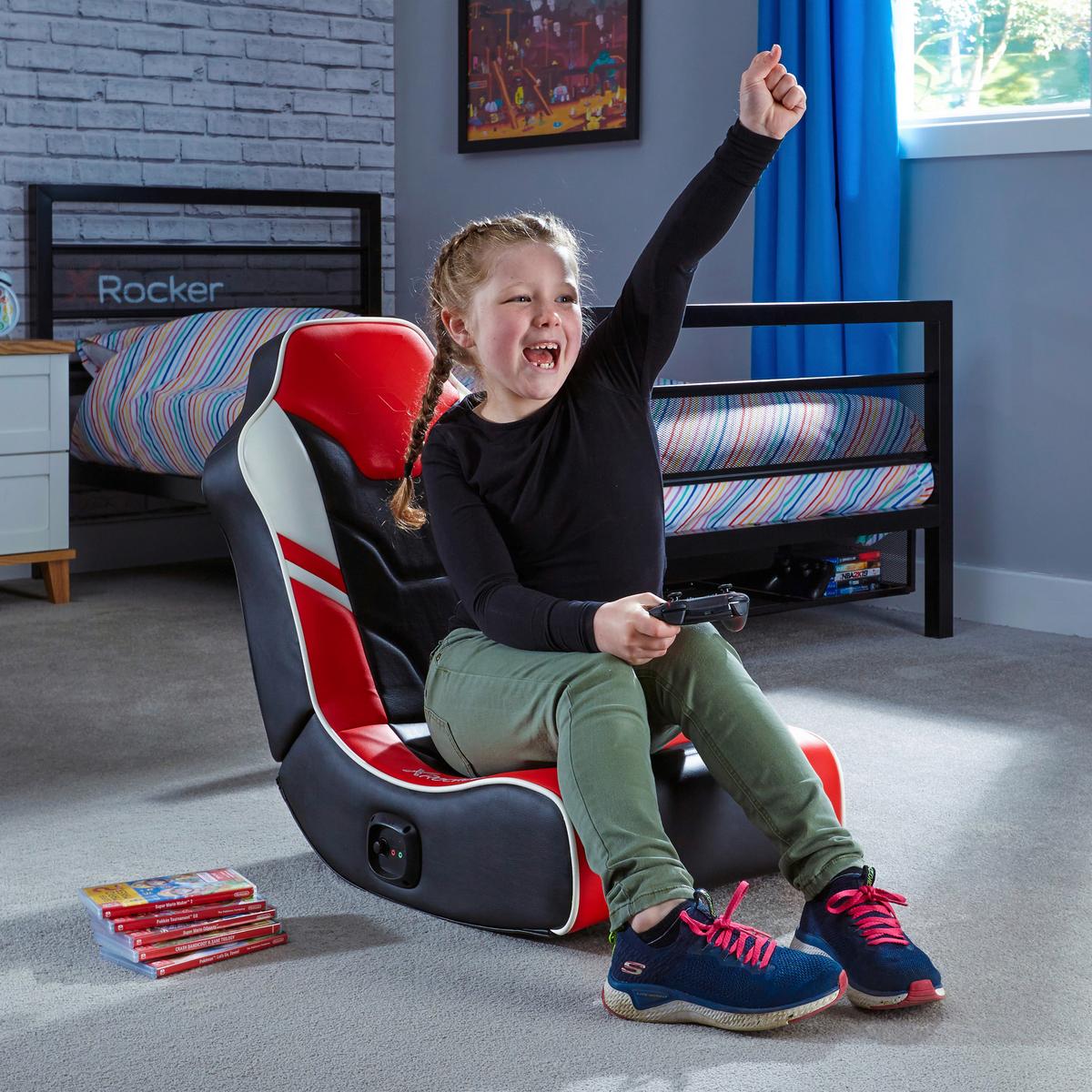 Gamingsessel Shadow 2.0 ca. 42x64x75 cm Rot/Weiß/Schwarz - Rot, MODERN, Textil (42/64/75cm) - X Rocker