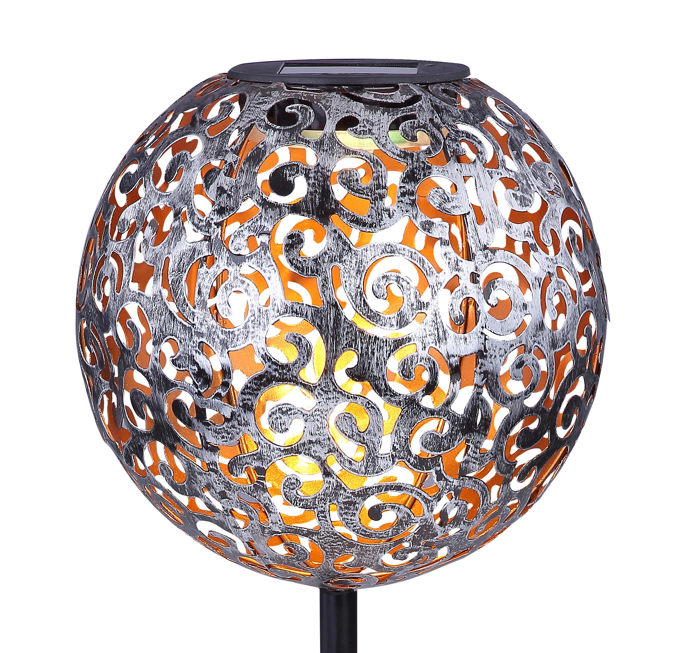 Solarna Svetilka Solar, S Sijalko - srebrne barve/črna, Basics, kovina (18,5/54cm) - Globo