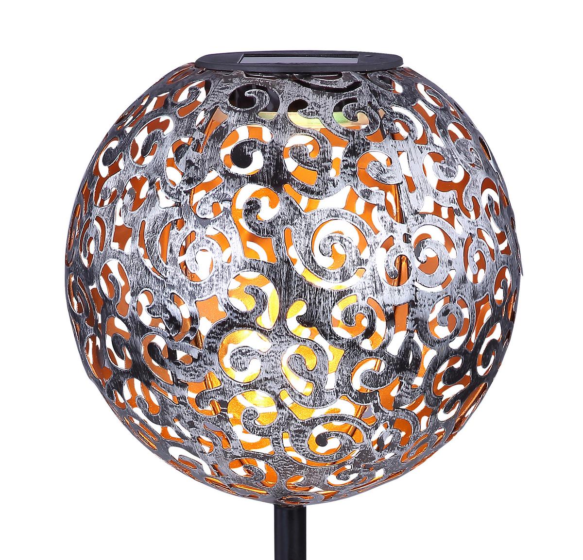 Solarna Svetilka Solar, S Sijalko - srebrne barve/črna, Basics, kovina (18,5/54cm) - Globo