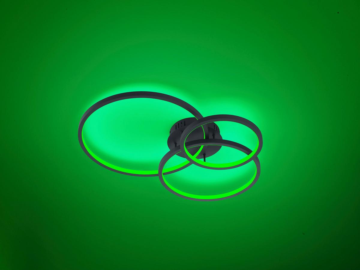 LED-Deckenleuchte Aaron Wiz / Smart in Anthrazit max. 36W - Anthrazit, Design, Metall (79/10,5/64cm) - Trio Leuchten