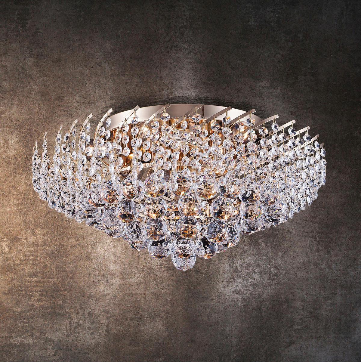 Kronleuchter Karolina Goldfarben max. 40 Watt - Goldfarben, Trend, Glas/Metall (51/24,5/51cm) - MAYTONI