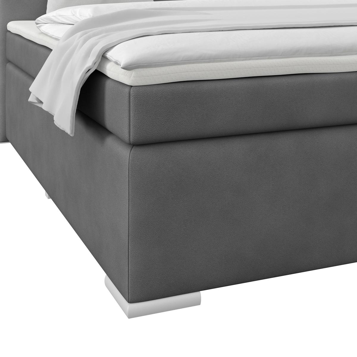 Boxspring Krevet Mira - boje sedefa/srebrne boje, Konvencionalno, drvo/metal (160/200cm) - Best Price