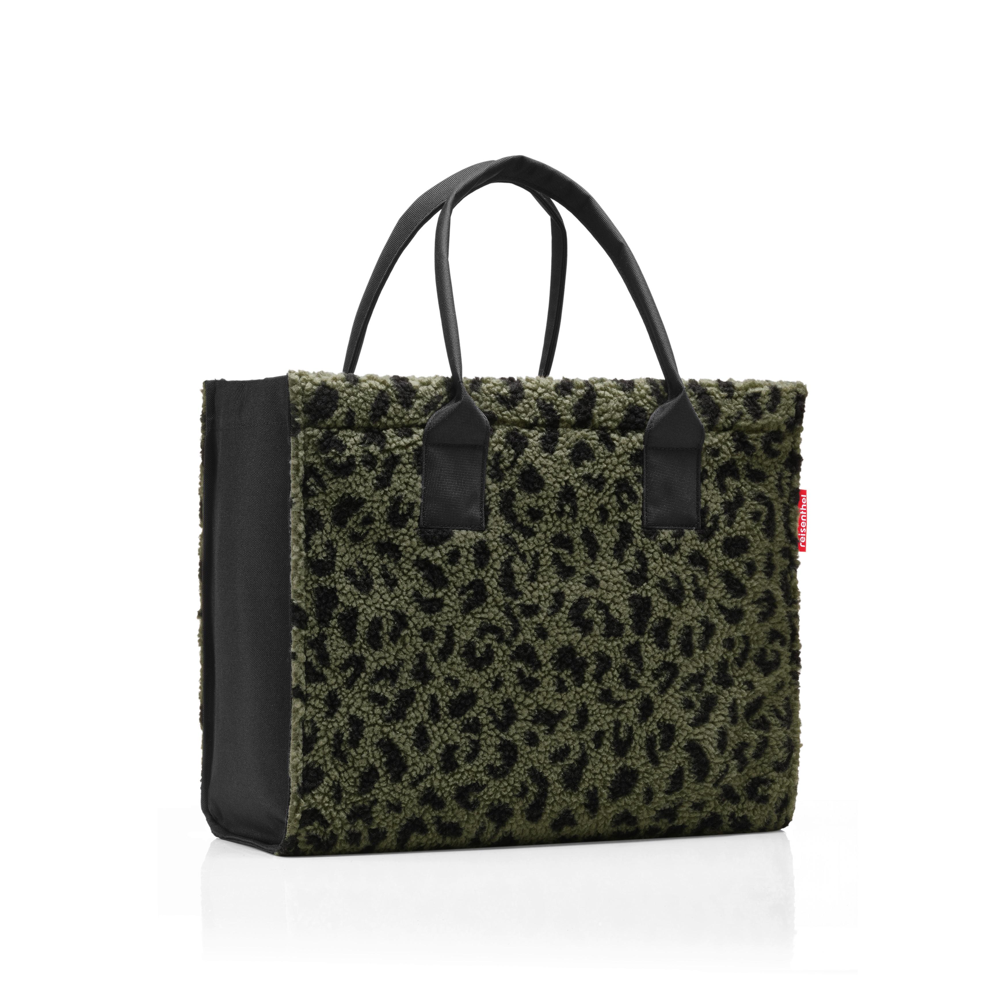 TORBA NA ZAKUPY DAILY SHOPPER TEDDY LEO OLIVE - ciemnozielony, Basics, tkanina (42/35/17cm) - Reisenthel