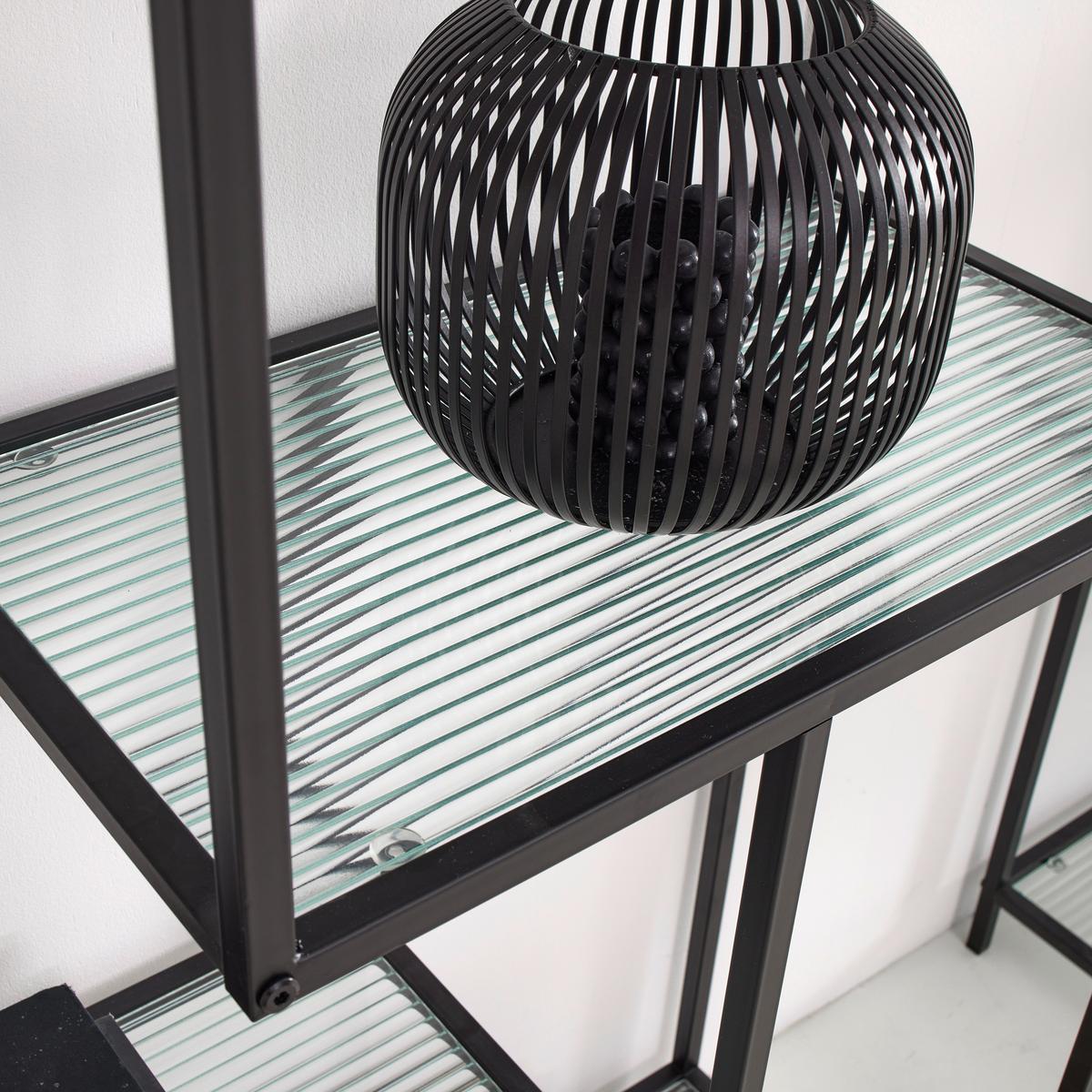 Regal Shine Schwarz - Schwarz, MODERN, Glas/Metall (80/113/30cm) - Mömax