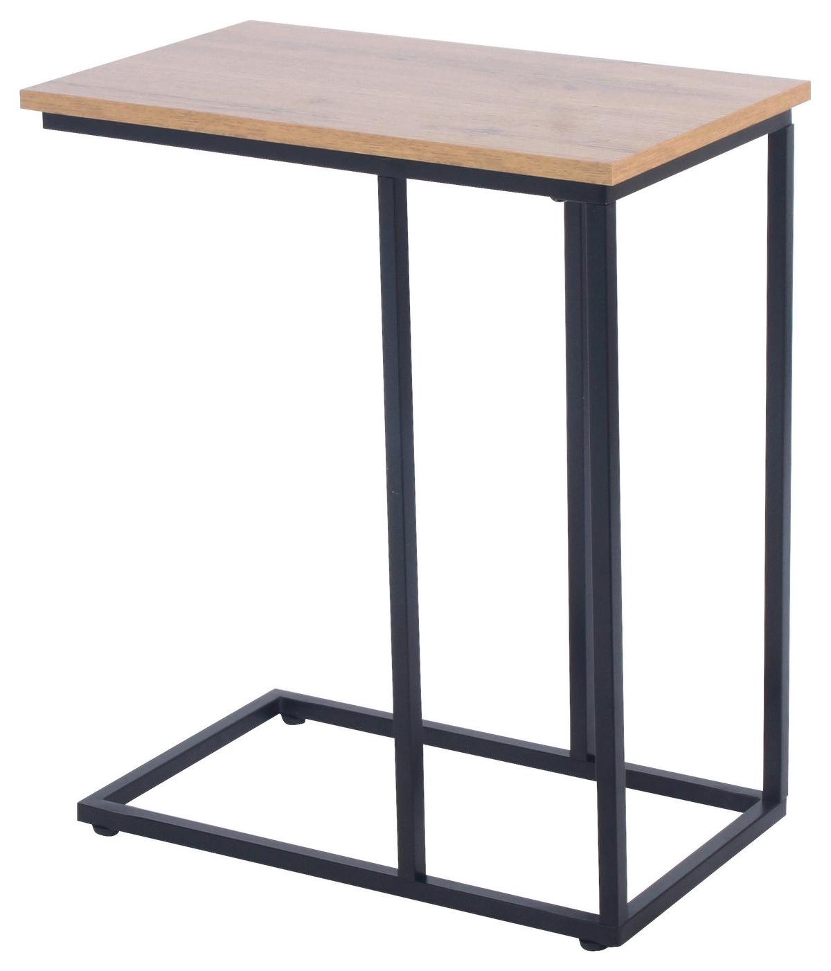 Masă auxiliară LUDWIG - culoare natur/negru, Modern, metal/material pe bază de lemn (30/59/50cm) - Modern Living