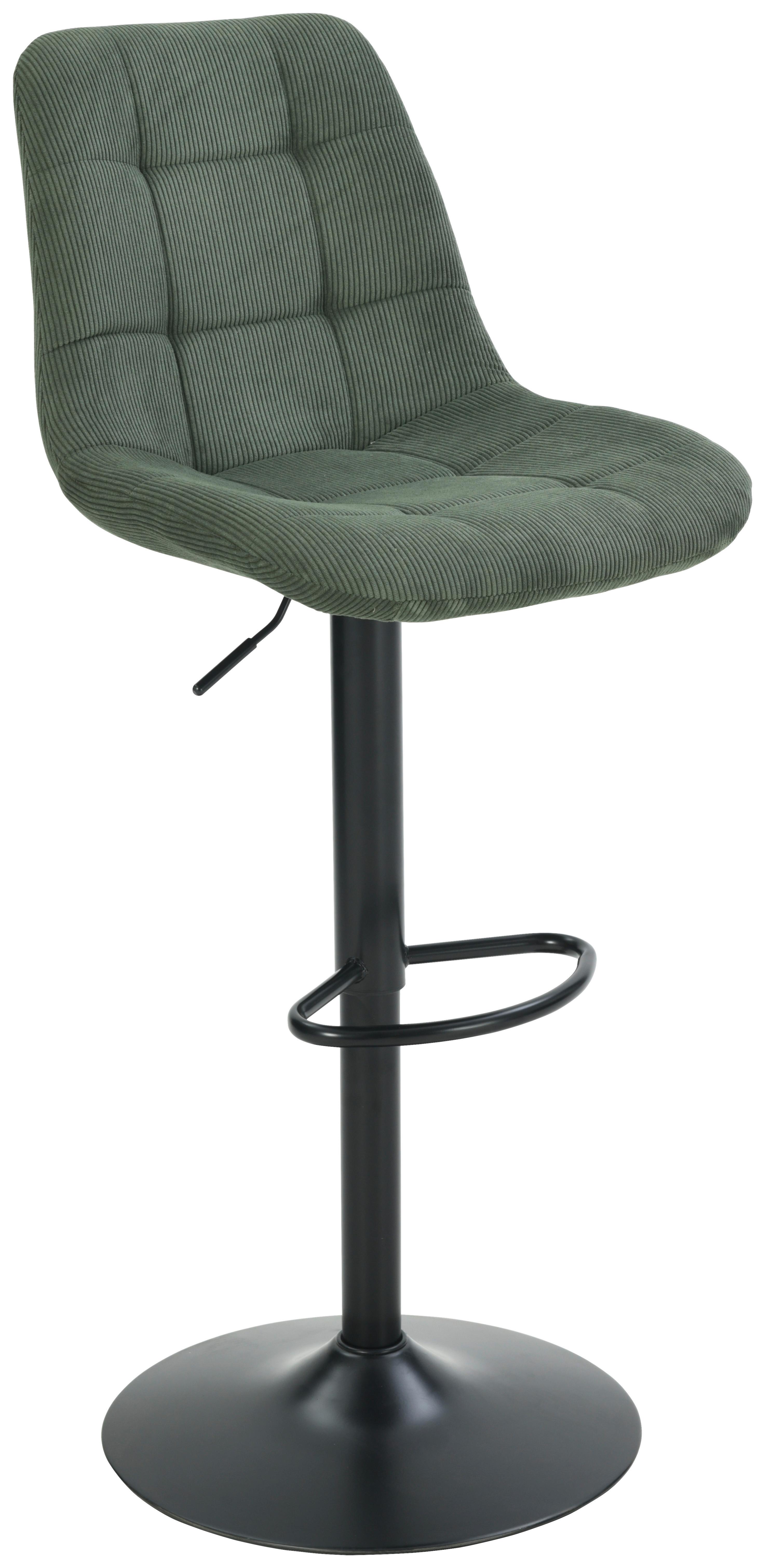 Barhocker Nino Grün/Schwarz - Schwarz/Grün, MODERN, Holz/Textil (46/116/96/53cm) - Based