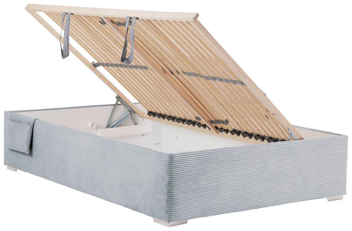 Bett Remi Graublau ca. 140x200cm - Chromfarben/Graublau, KONVENTIONELL, Holz/Kunststoff (140/200cm) - Mömax