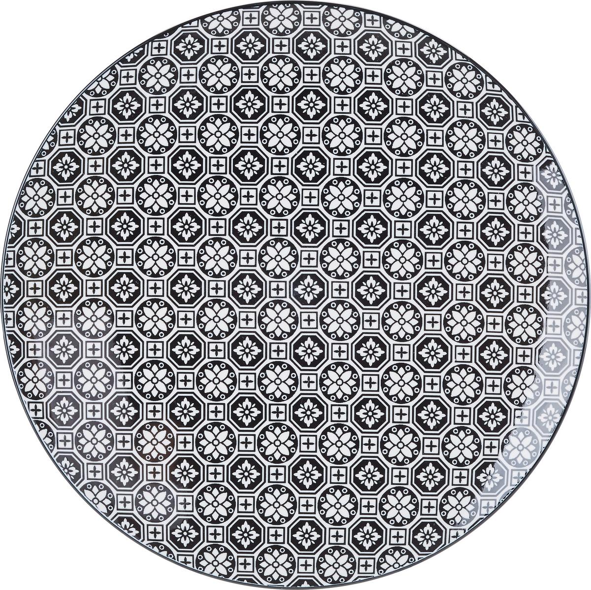 Speiseteller Shiva diverse Designs - Schwarz/Weiß, LIFESTYLE, Keramik (26/2,5cm) - Modern Living