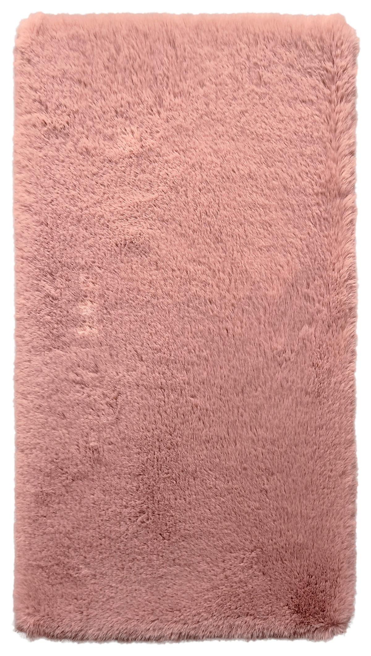 Blană artificială Caroline 1 - roz antic, textil (80/150cm) - Mömax