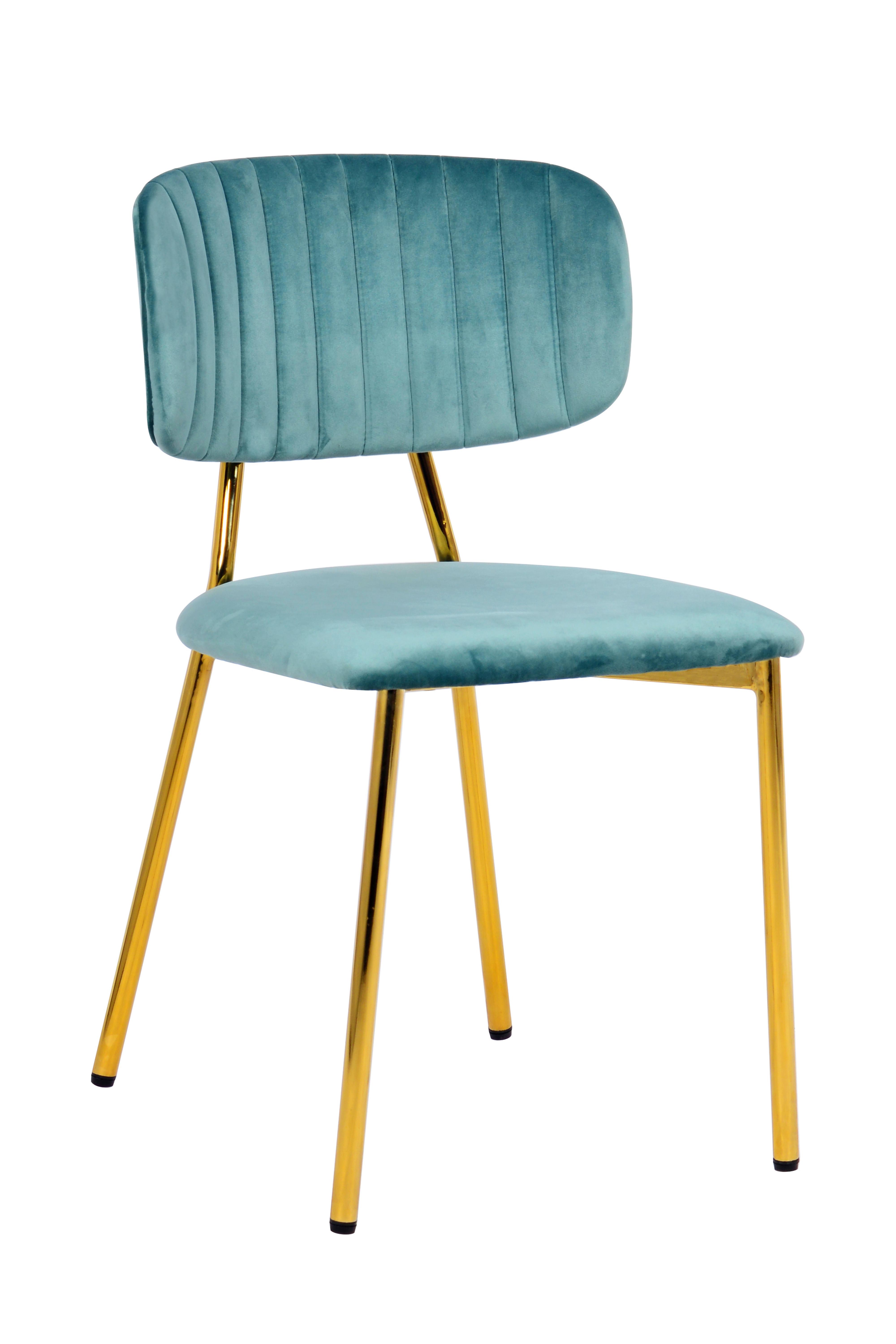Szék Szett Kian 100 - aranyszínű/mentazöld, Modern, textil/fém (47/80/51cm) - Kayoom