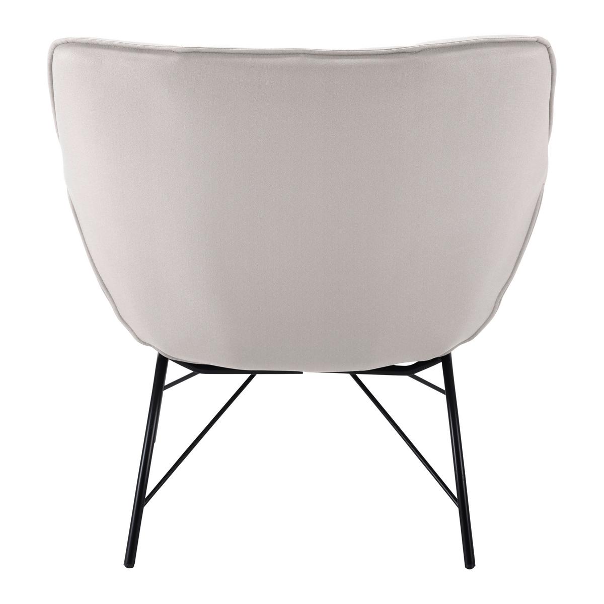 Sessel Robin ca. 72x78 cm hellgrau - Hellgrau/Schwarz, MODERN, Textil/Metall (72/78/81cm) - Bessagi Home