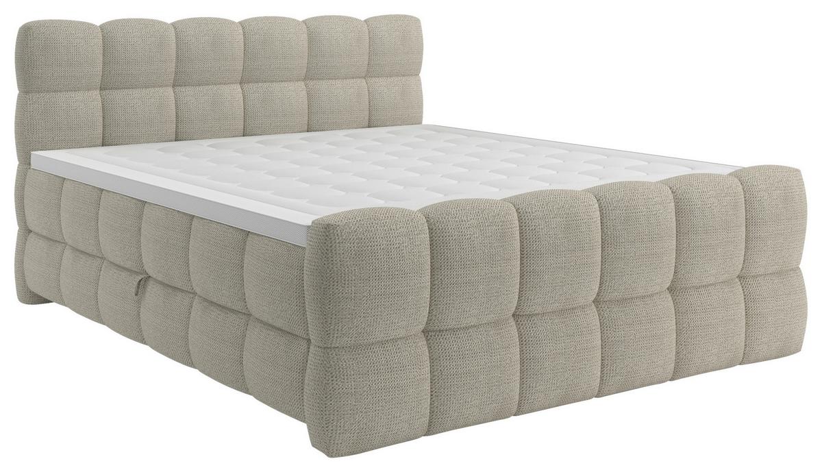 Boxspring Krevet Brisbane - crna/boje šampanjca, Trend, drvni materijal/drvo (120/200cm) - Premium Living
