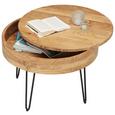 Couchtisch aus Akazie massiv - Schwarz/Akaziefarben, LIFESTYLE, Holz/Metall (70/50/70cm) - Zandiara Couchtisch aus Akazie massiv - Schwarz/Akaziefarben, LIFESTYLE, Holz/Metall (70/50/70cm) - Zandiara