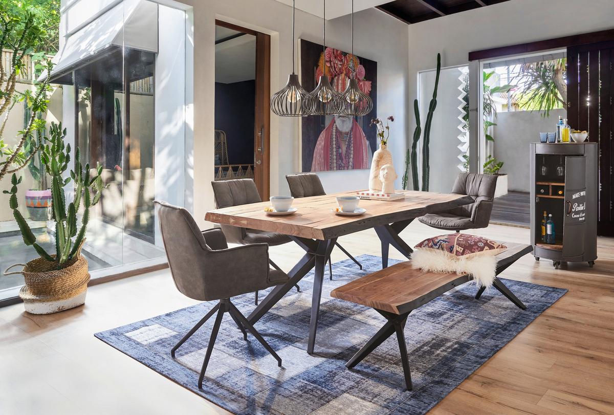 KRZESŁO Z PODŁOKIETNIKAMI OSAKA - czarny/ciemnoszary, Design, metal/tkanina (59/89,5/63cm) - Novel