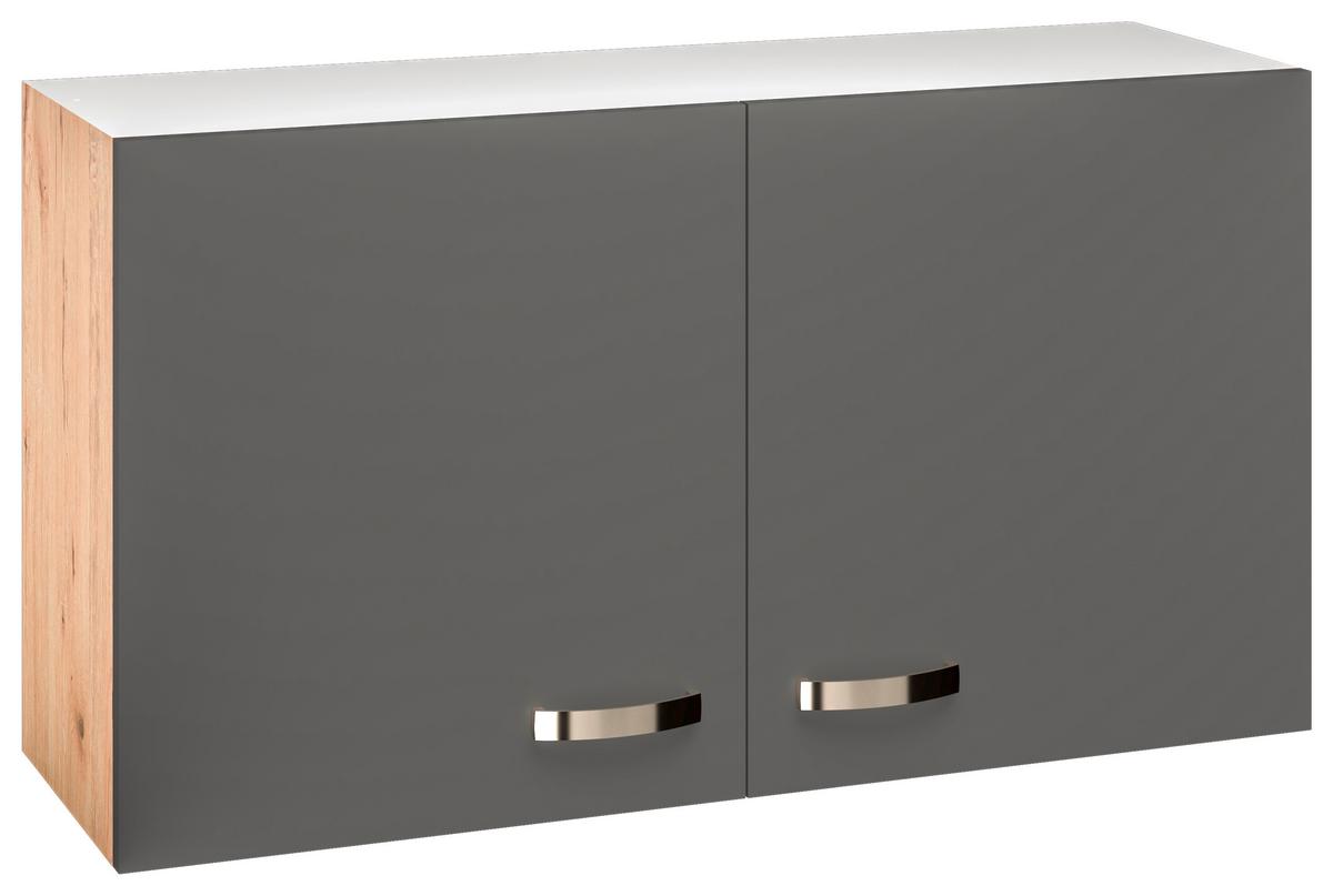 Kuhinjski Gornji Element Shadow H100 - tamno siva/boje oplemenjenog čelika, Moderno, drvni materijal/metal (100/54/32cm)