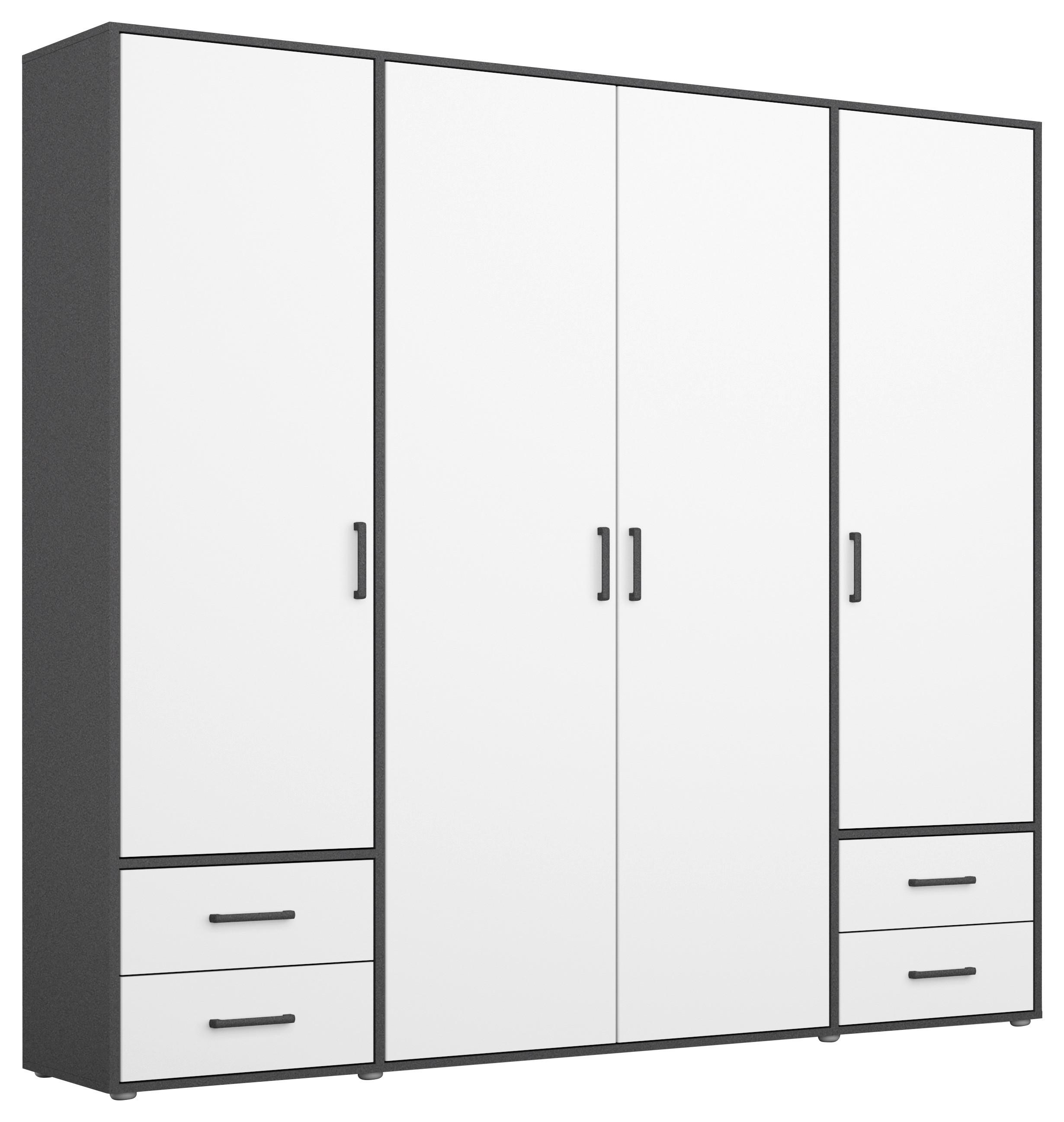 Ormar S Klasičnim Vratima Voyager - bijela/siva, Moderno, drvni materijal/plastika (187/194/53cm) - Modern Living