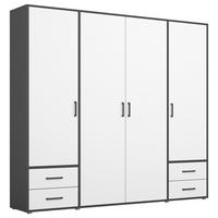 Ormar S Klasičnim Vratima Voyager - bijela/siva, Moderno, drvni materijal/plastika (187/194/53cm) - Modern Living