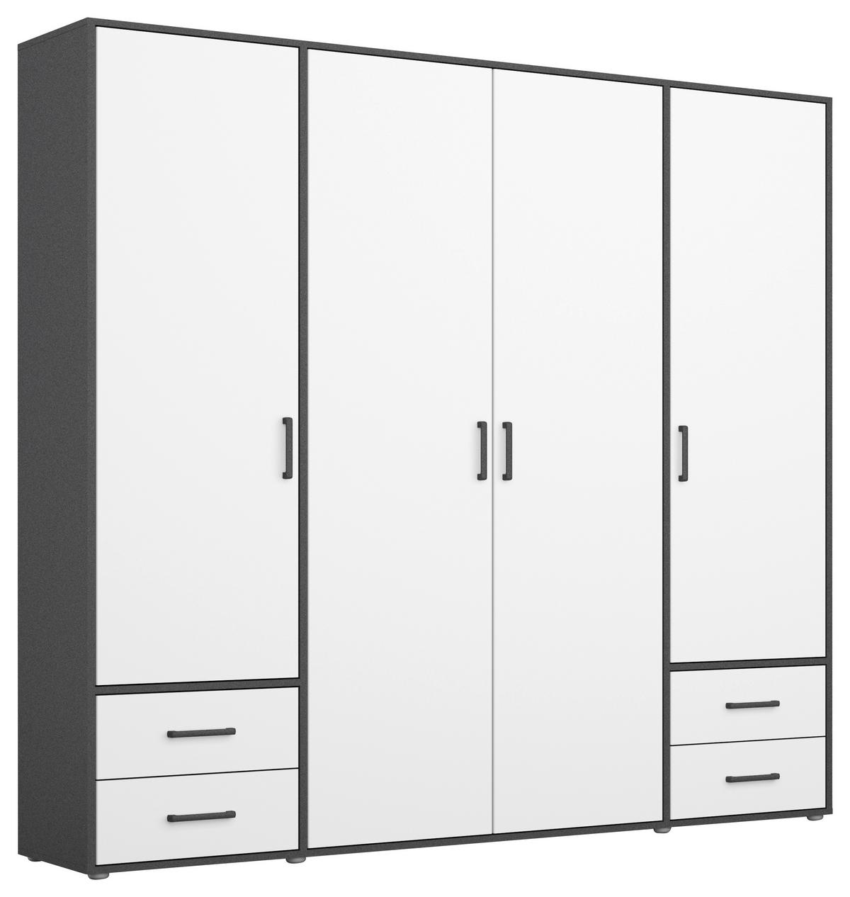 Ormar S Klasičnim Vratima Voyager - bijela/siva, Moderno, drvni materijal/plastika (187/194/53cm) - Modern Living