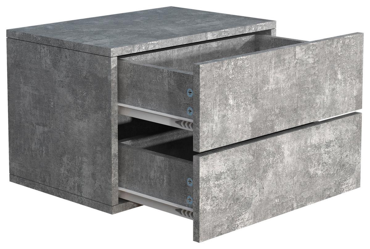 Nočna Omarica Usal L 45, Beton - siva, Moderno, leseni material (45/30/32cm) - MID.YOU