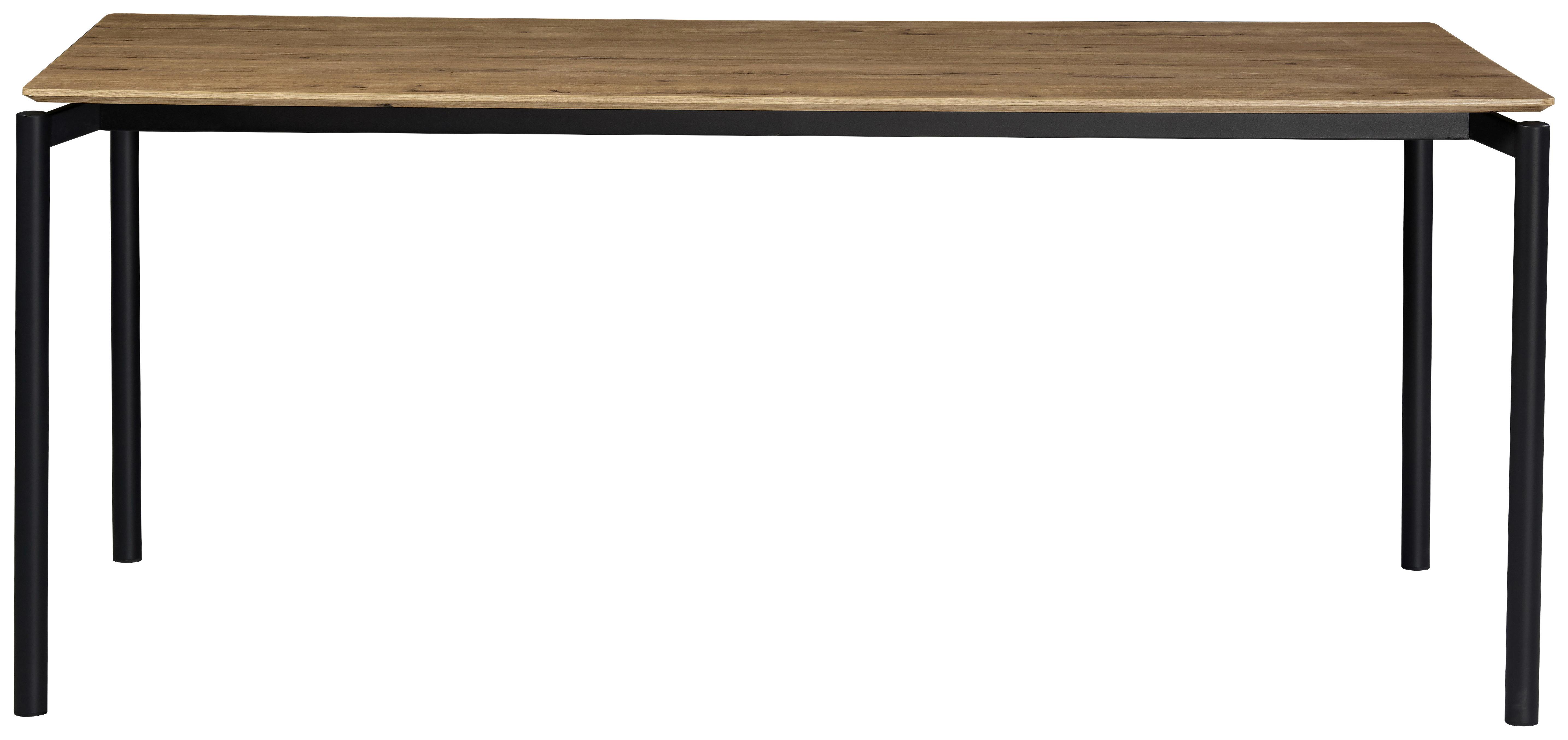 MATBORD LIDO - svart/ekfärgad, Modern, metall/trämaterial (180/76/90cm) - Mömax
