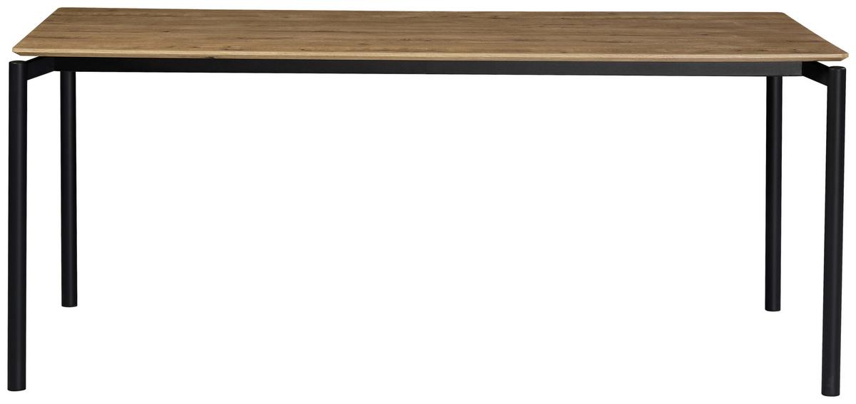 Étkezőasztal Lido - tölgyfa színű/fekete, Modern, faalapú anyag/fém (180/90/76cm) - Mömax