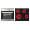 Einbauherd Mega Set 5n 5500 - Edelstahlfarben/Schwarz, KONVENTIONELL, Glas/Metall (59,5/91/57,5cm)