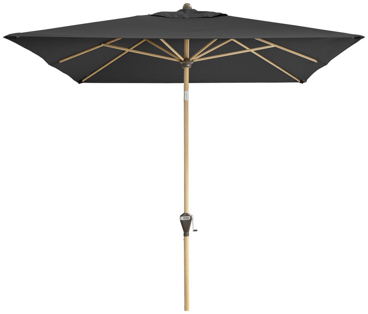 Sonnenschirm Alu Wood Ultra Grau/Eschefarben ca. 200x300cm - Anthrazit/Eschefarben, Basics, Textil/Metall (200/300cm) - KNIRPS
