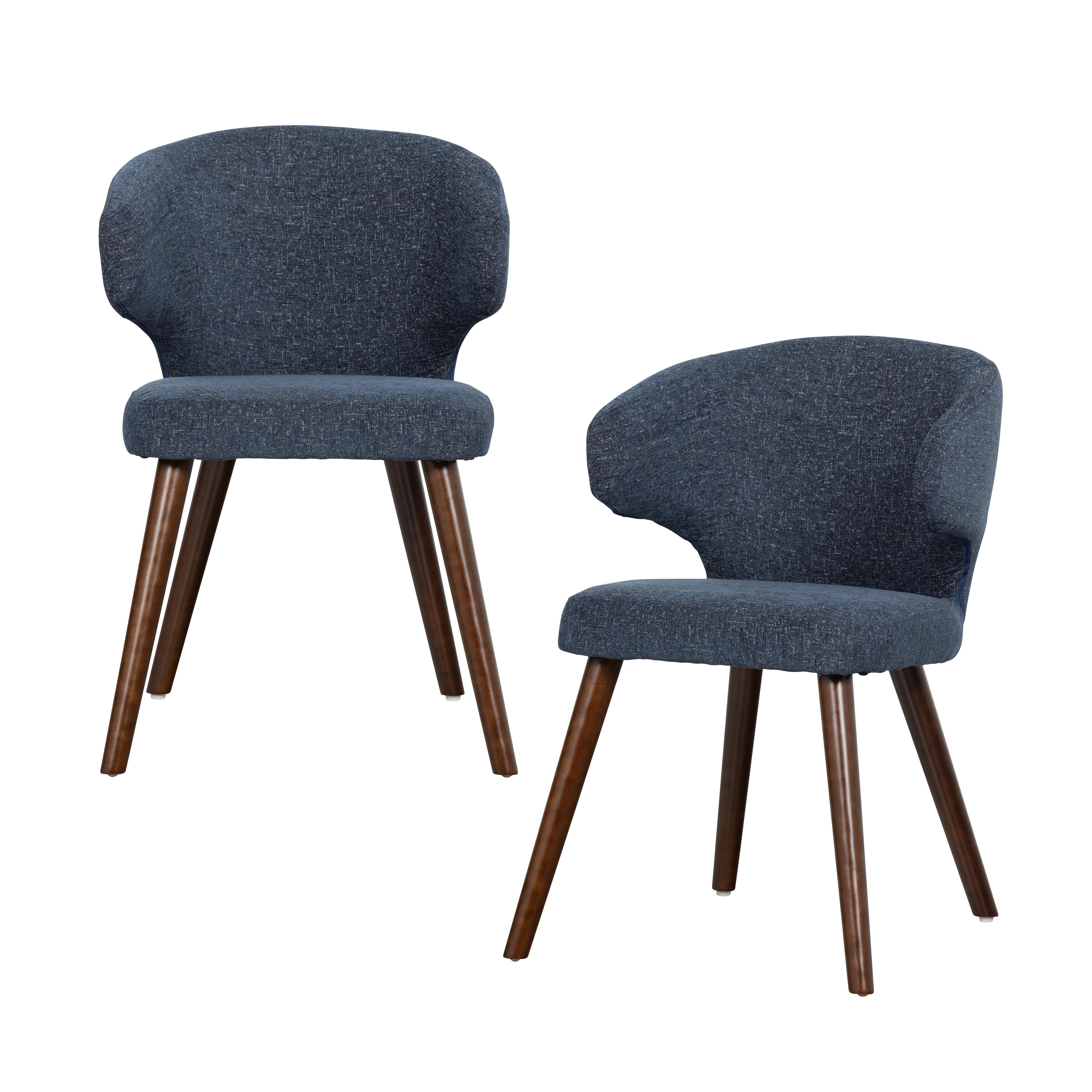 Armlehnstuhl-Set Cape Blau B: 55cm - Blau/Dunkelbraun, MODERN, Holzwerkstoff/Textil (55/77/65cm) - Livetastic