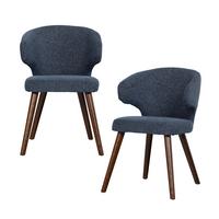 Armlehnstuhl-Set Cape Blau B: 55cm - Blau/Dunkelbraun, MODERN, Holzwerkstoff/Textil (55/77/65cm) - Livetastic