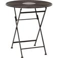 Outdoortisch Nicolas Ø70 cm - Schwarz/Braun, MODERN, Kunststoff/Metall (70/72cm) - Mömax modern living