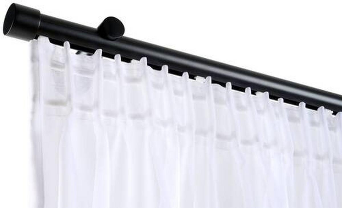KARNISZ DRĄŻKOWY - ZESTAW PISA, 1-LFG. - czarny, Basics, metal (160cm) - Homeware
