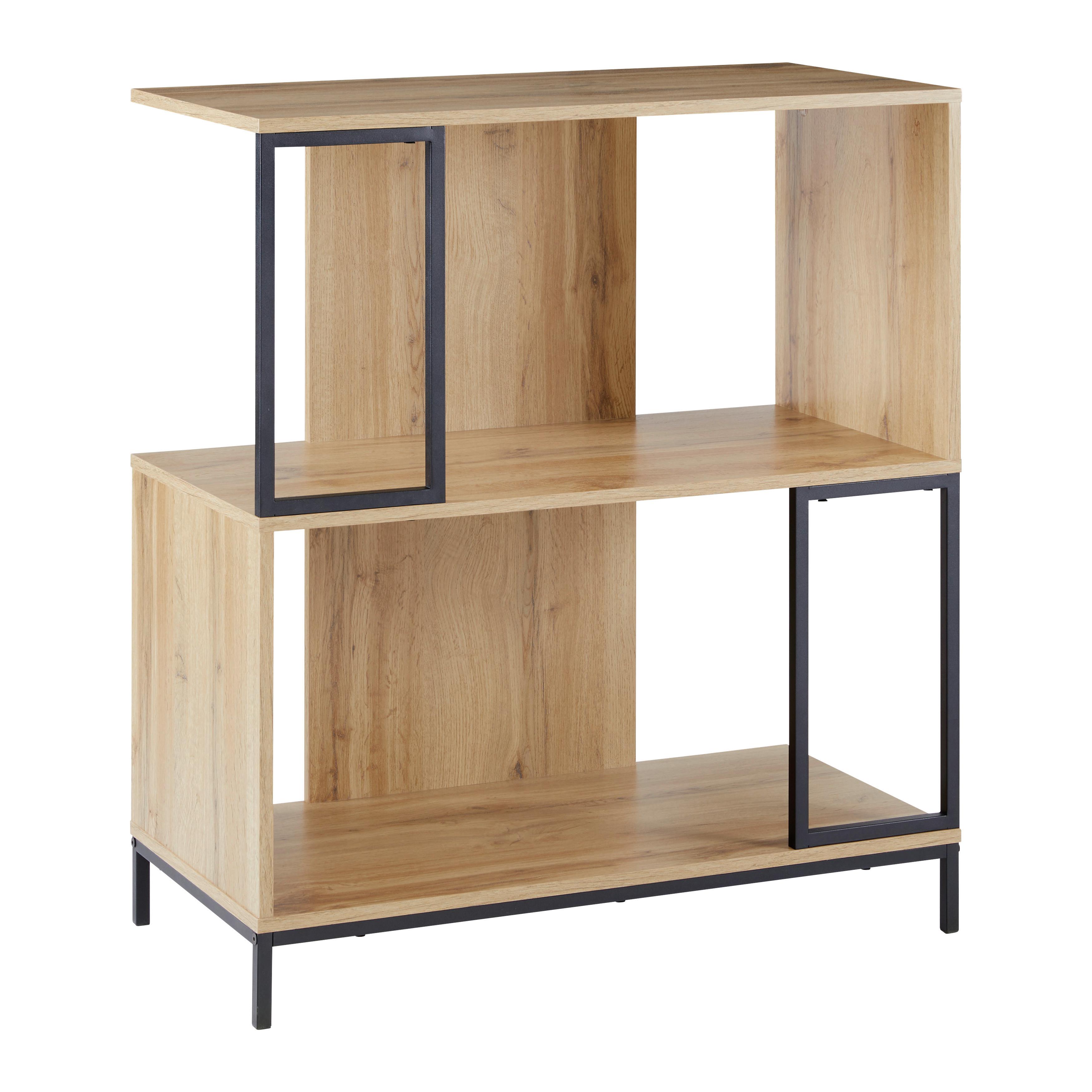 Standregal Geny Eichefarben/Schwarz MDF - Eichefarben/Schwarz, MODERN, Metall (80/94,6/40cm) - Bessagi Home