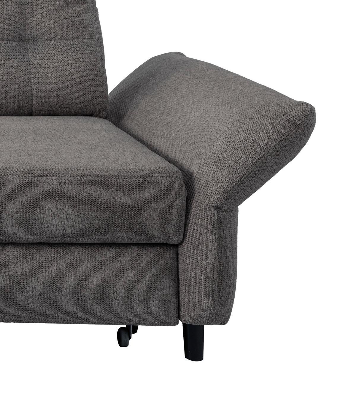 Wohnlandschaft Brizzini Graubraun Chenille - Graubraun/Hellgrau, MODERN, Holz/Textil (176/250-280cm) - Livetastic