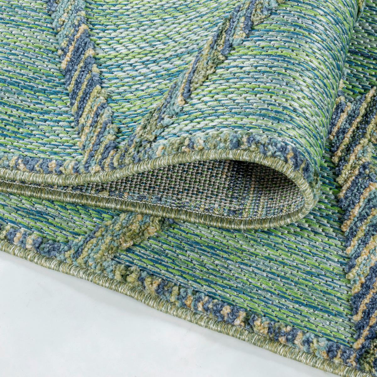 Flachwebeteppich Bahama Grün ca. 80x250cm - Grün, Design, Textil (80/250cm) - Novel