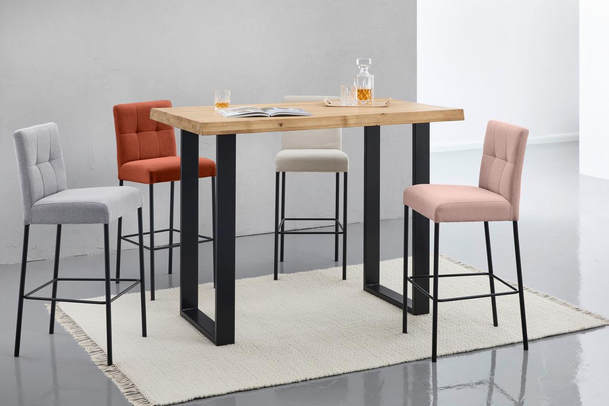 STÓŁ BAROWY COUNTRY - kolor dębowy/czarny, Natur, metal/drewno (140/80/105cm) - Landscape