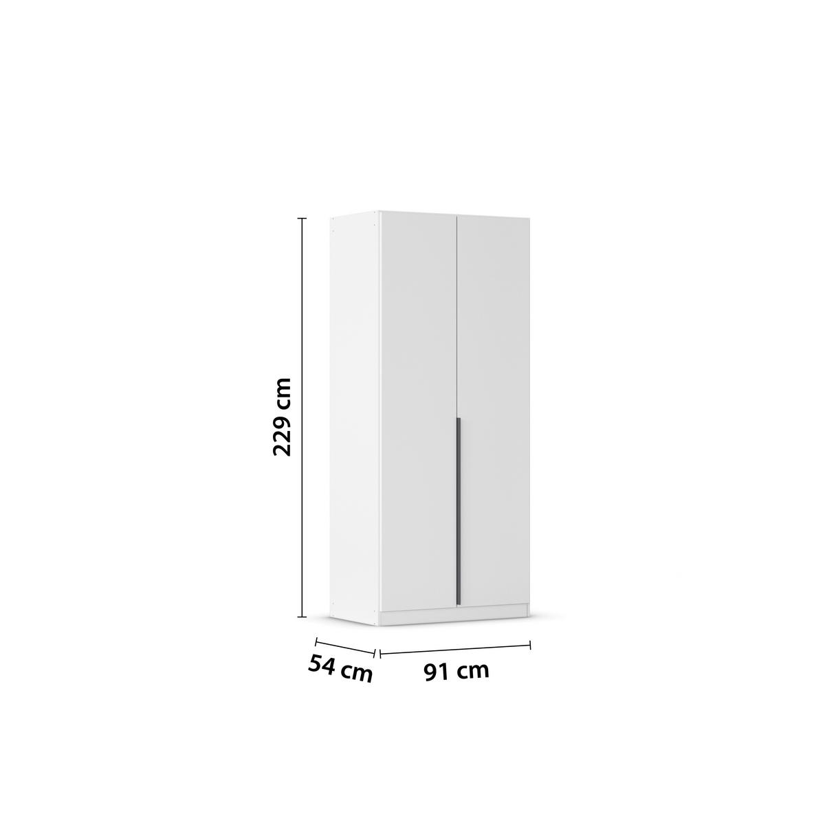 Ormar S Klasičnim Vratima Alabama - bijela/siva, Moderno, drvni materijal/metal (91/229/54cm) - Modern Living