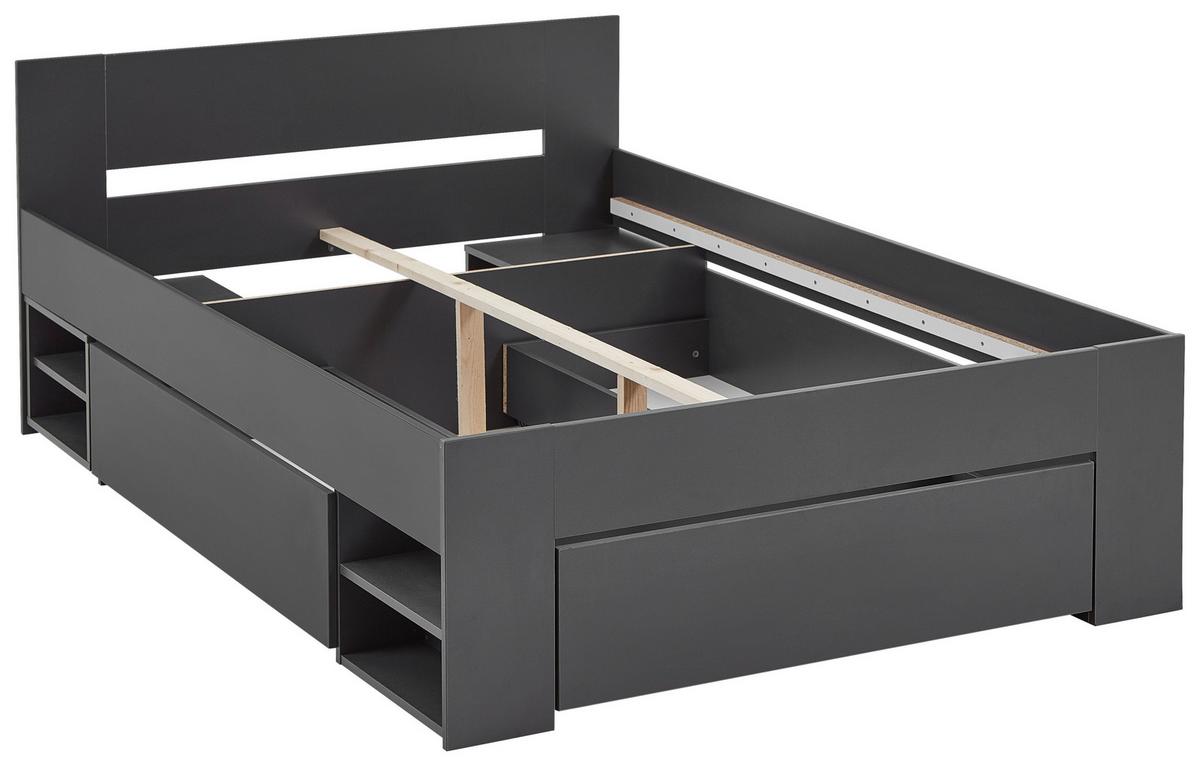 Lit Azurro 2-140 Anthrazit - anthracite, Modern, matériau de bois (140/200cm) - Mömax