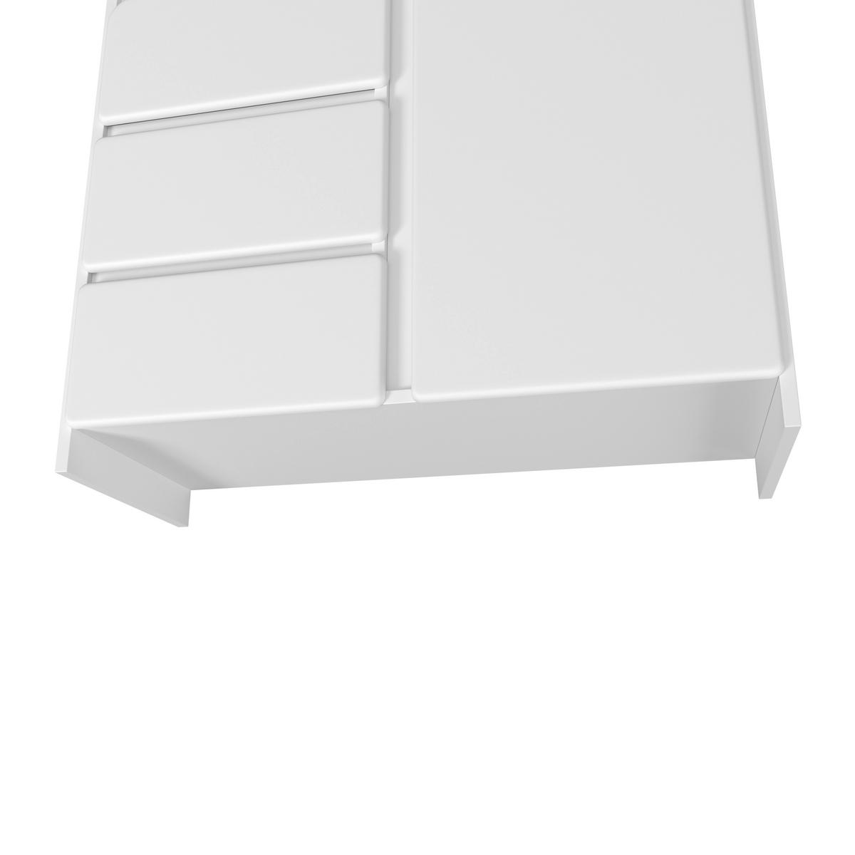 Kinderkleiderschrank Elio Weiß ca. 95x180x56 cm - Weiß, MODERN, Holzwerkstoff (95/180/56cm) - Bessagi Kids