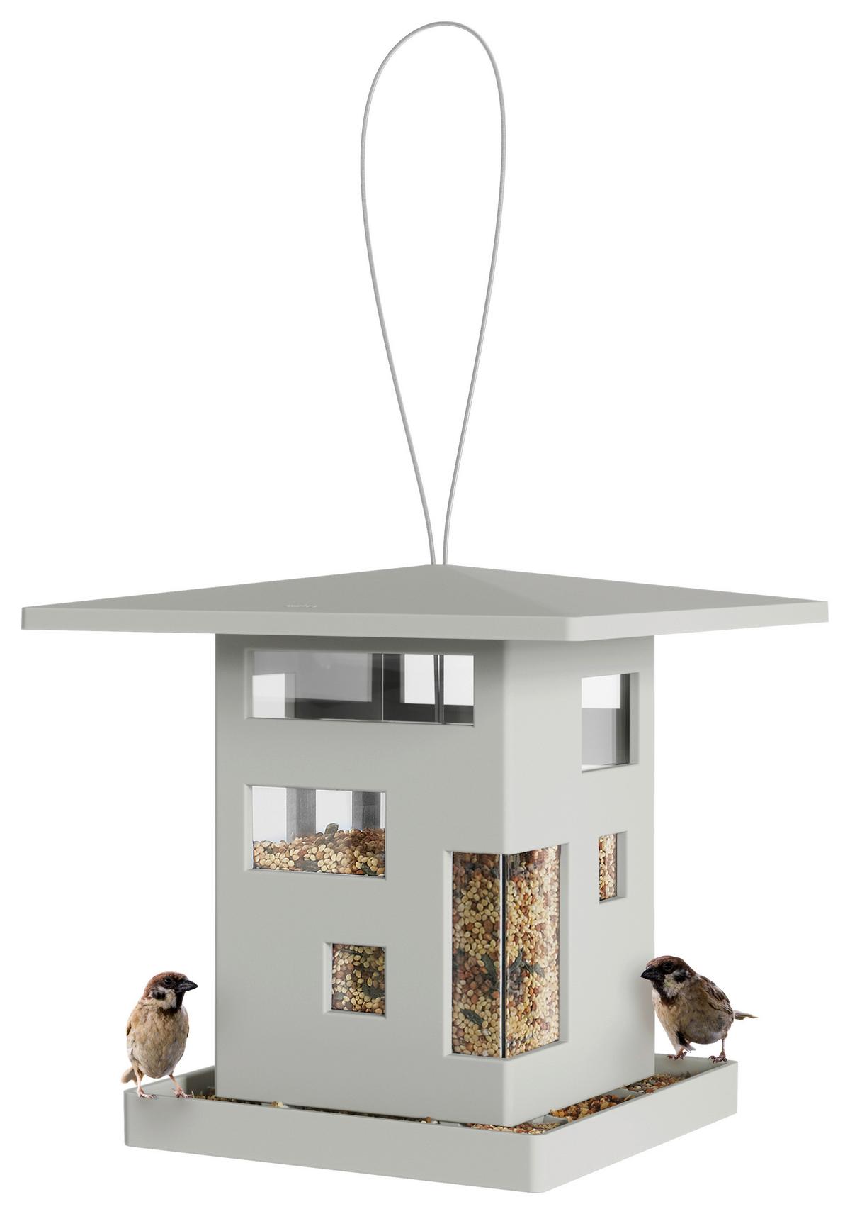 Vogelhaus Grau - Grau, Design, Kunststoff (22,9/21,5/22,9cm) - Umbra