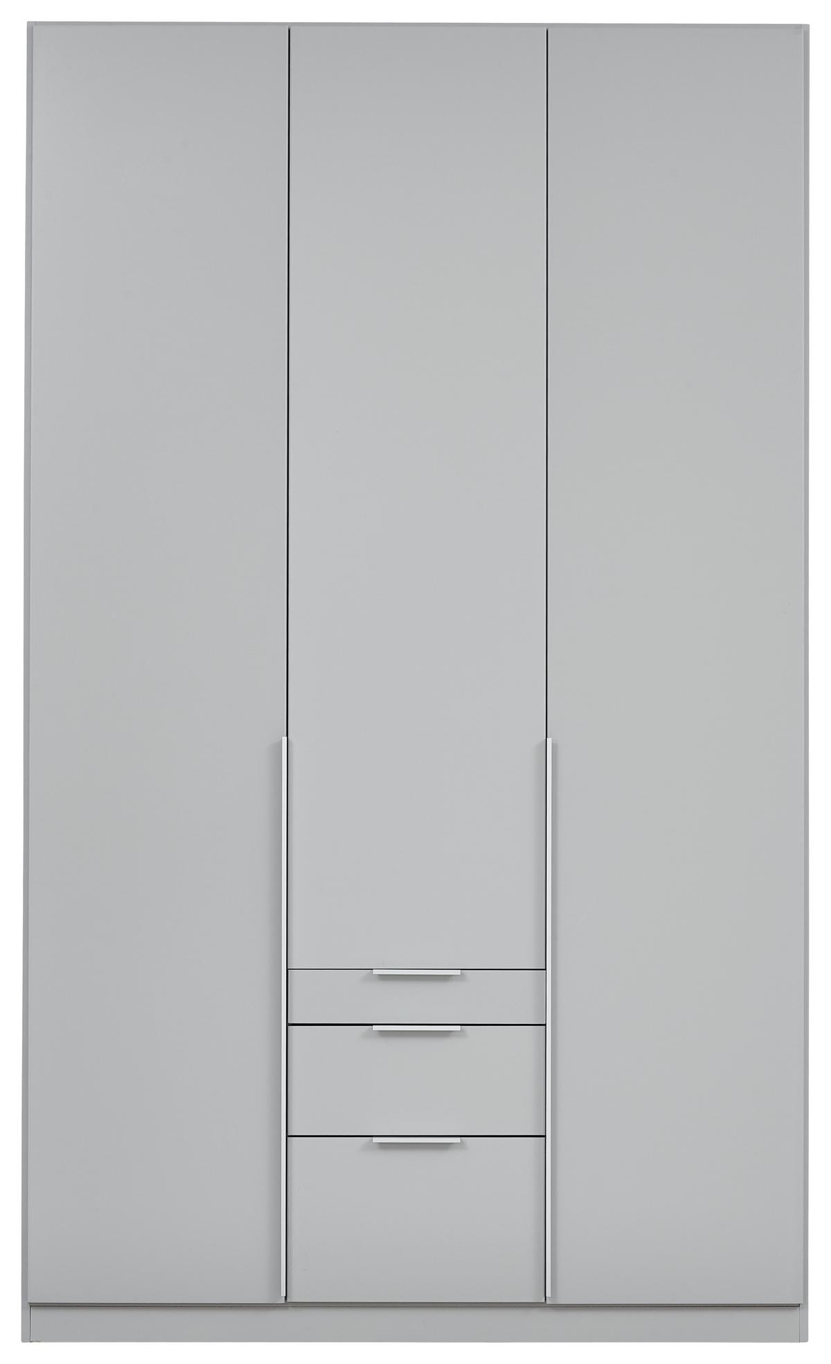 Dulap cu uși rotative ALABAMA - gri deschis, Modern, material pe bază de lemn (136/229/54cm)