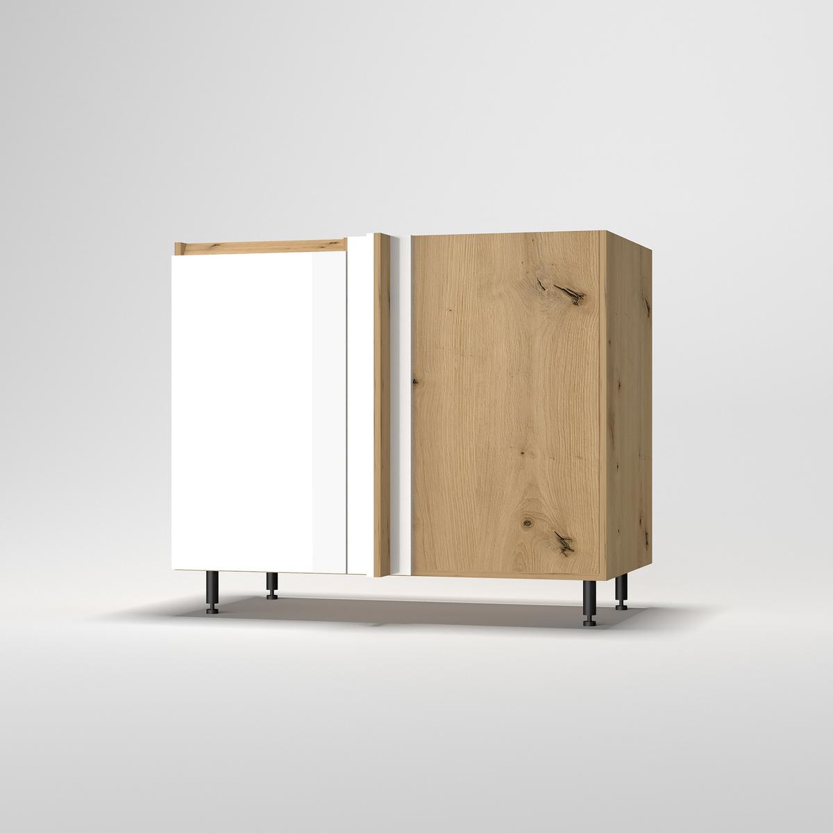 Alsó Sarokszekrény Toscana - Artisan tölgy/magasfényű fehér, Modern, faalapú anyag (110-115/87/56cm)